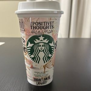 Starbucks 16oz ;Plastic Reusable Hot Cup with Lid.